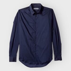 Vilebrequin Navy Blue Lightweight Button Up Shirt XS Cotton Voile Resort Casual